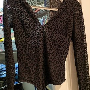 Sheer Long Sleeve Body Suit Astr